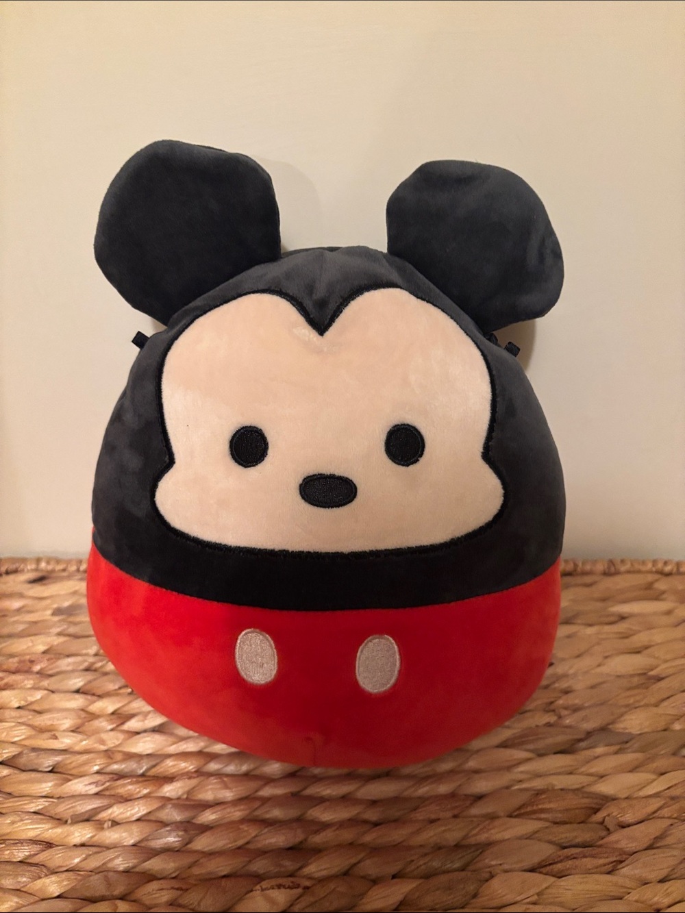Disney Squishmallows Mickey Mouse  Black & Red Plush Character Pillow